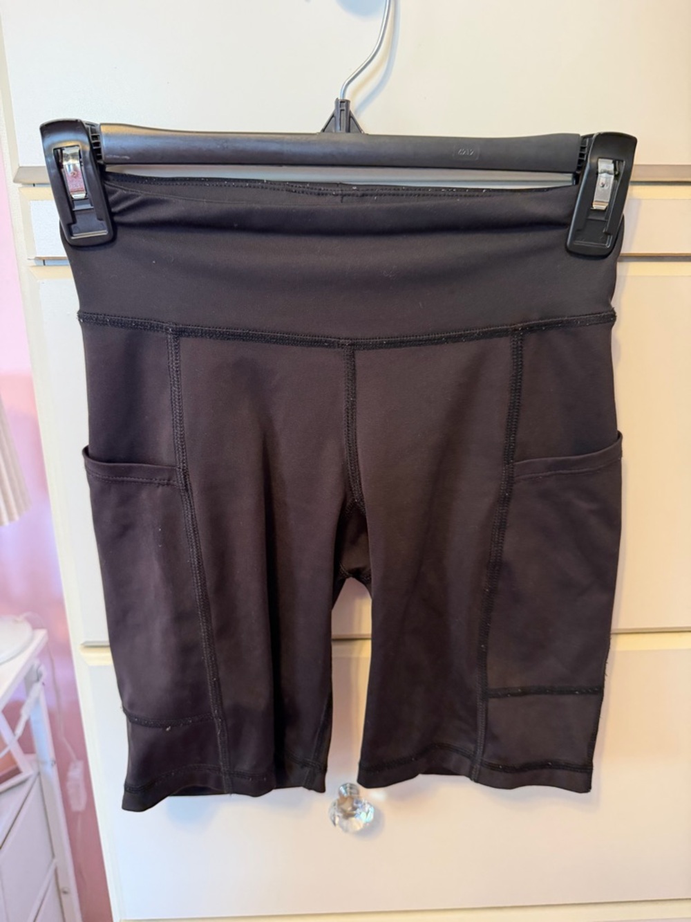 Aeropostale Black High-Rise Bike Shorts with Side Pockets